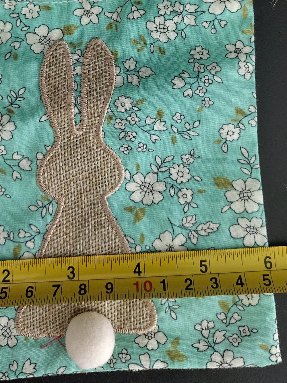 3 - Flower Print Cloth Draw String Bunny Gift Bag - Small